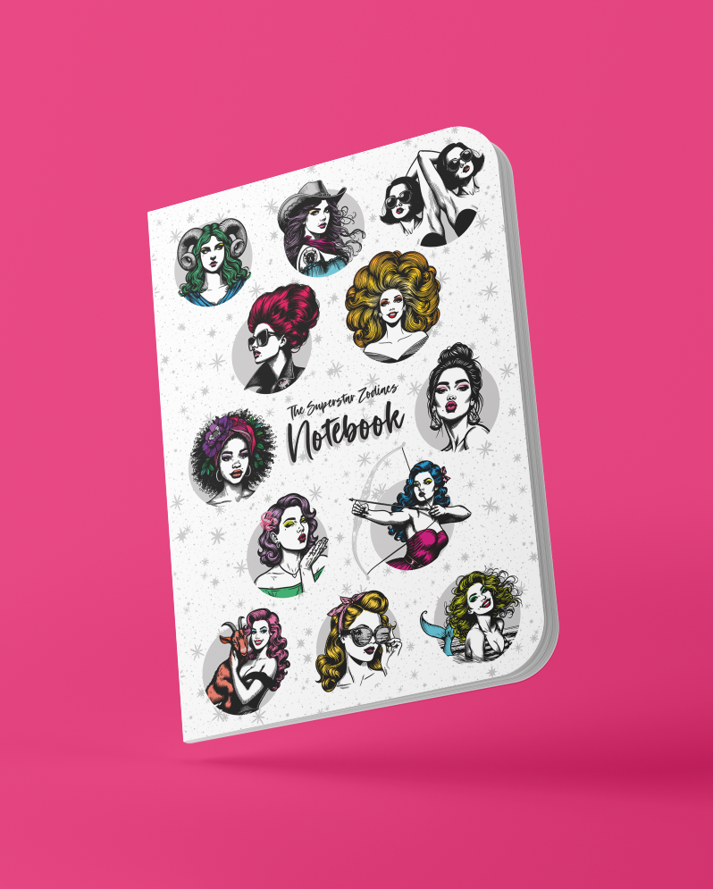 Superstar Zodiacs A5 lined notebooks with sexy silver foil finish Sweary Card Lady