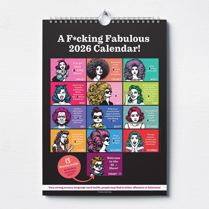 F*cking Fabulous 2026 Calendar | A4 | 13 months (inc January 2027)