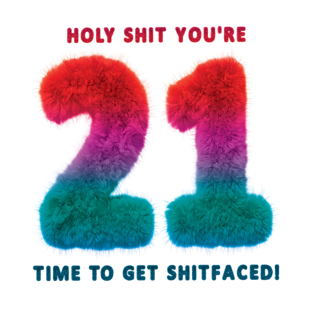 Funny 21st Birthday, Holy Shit You're 21 Time To Get Shitfaced! Birthday Card