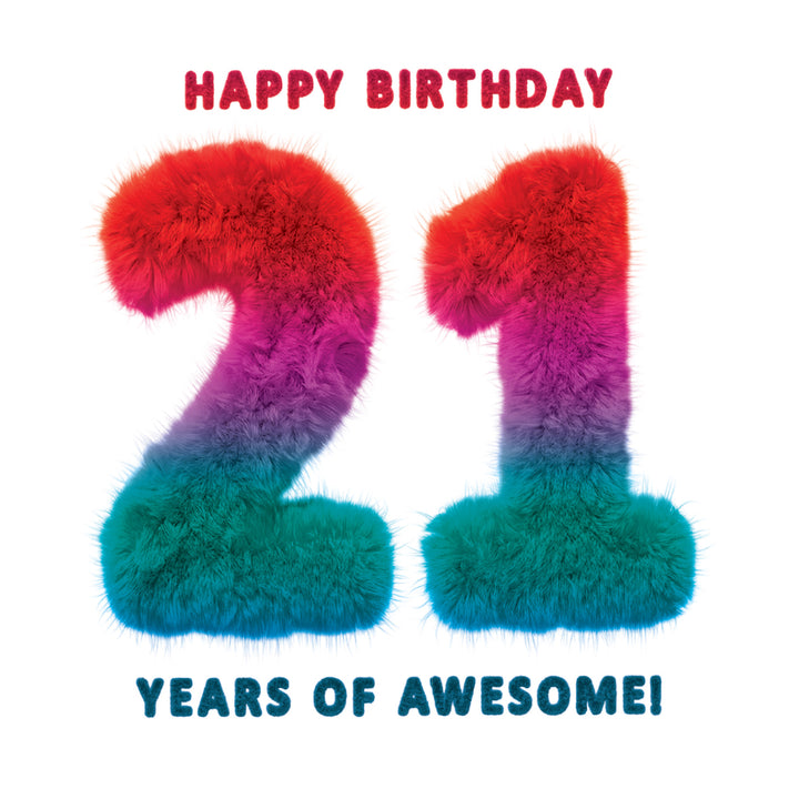 21st Birthday Card. Happy Birthday 21 Years of Awesome! Milestone Birthday Card