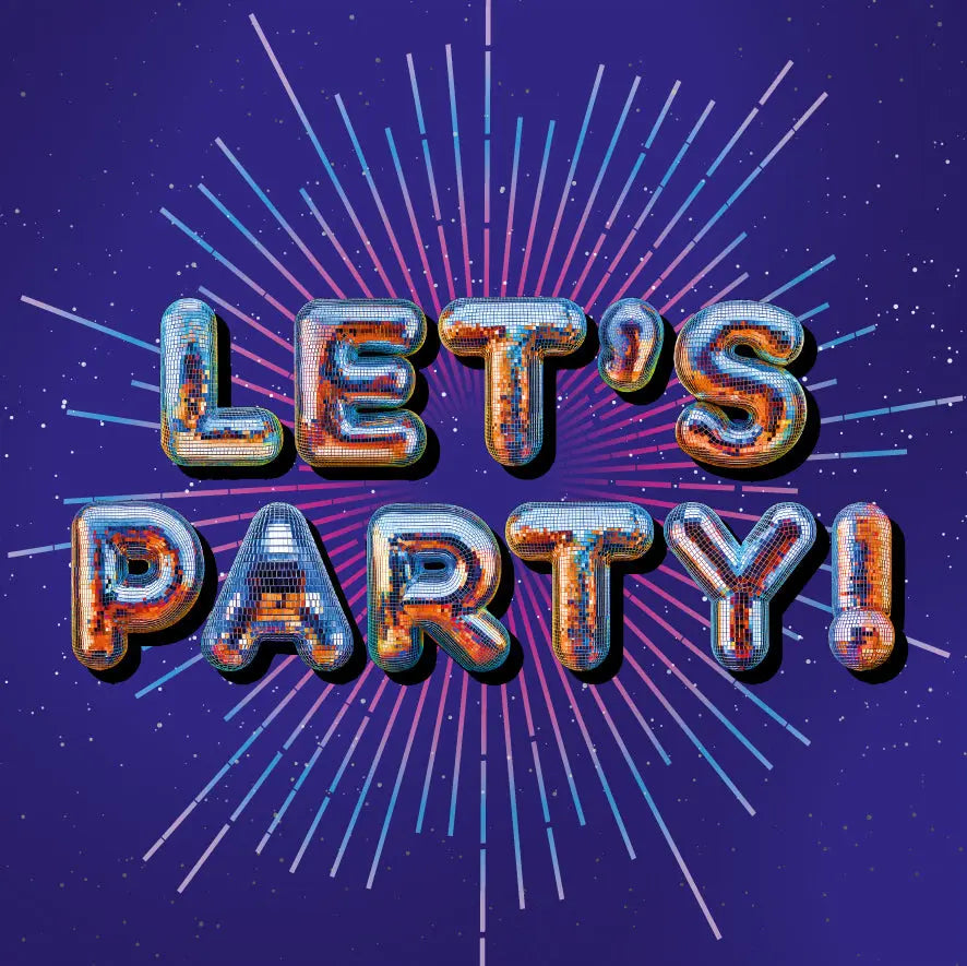 Birthday Card for Friend Disco Party Silver Foil Funny Celebration Card Sweary Card Lady