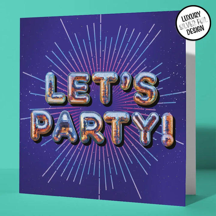 Birthday Card for Friend Disco Party Silver Foil Funny Celebration Card Sweary Card Lady