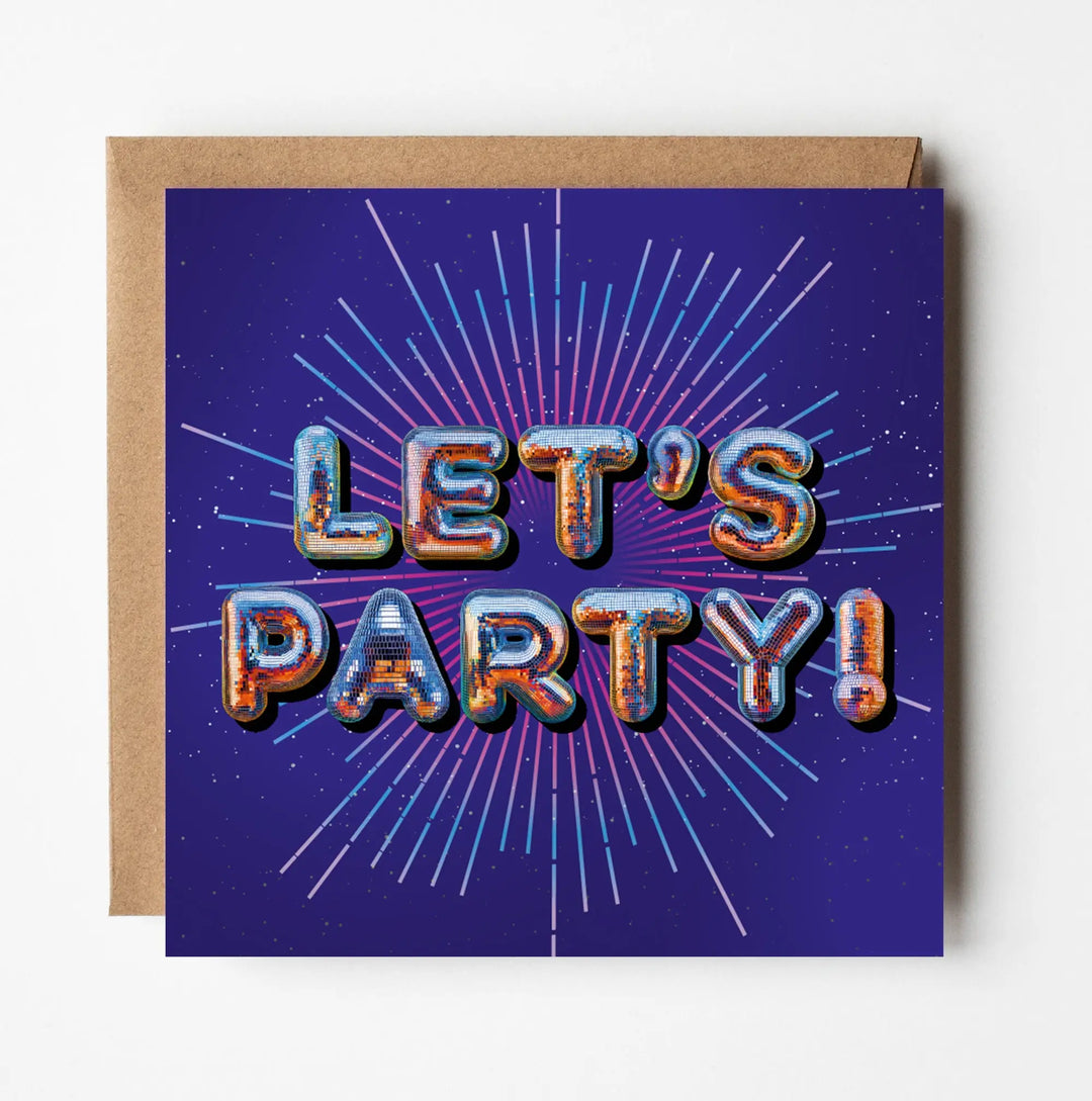Birthday Card for Friend Disco Party Silver Foil Funny Celebration Card Sweary Card Lady