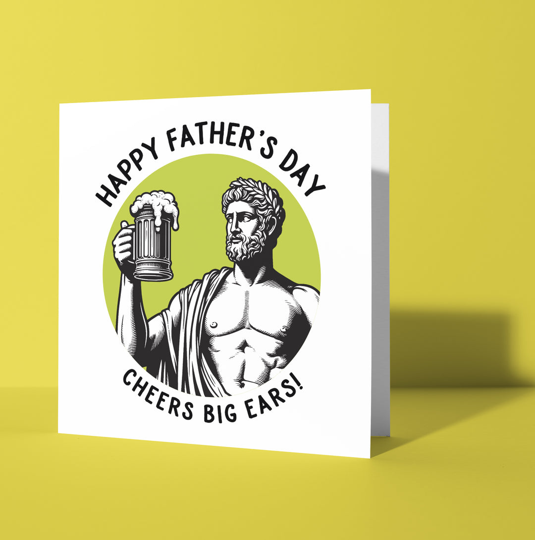 Happy Father's Day. Cheers Big Ears! Statue Dude Card