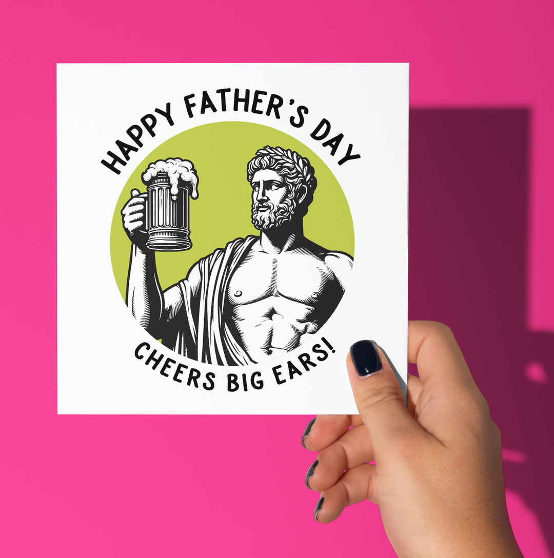 Happy Father's Day. Cheers Big Ears! Statue Dude Card