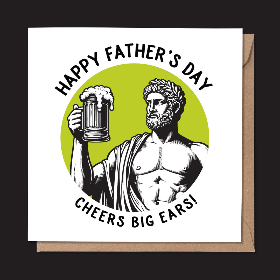 Happy Father's Day. Cheers Big Ears! Statue Dude Card