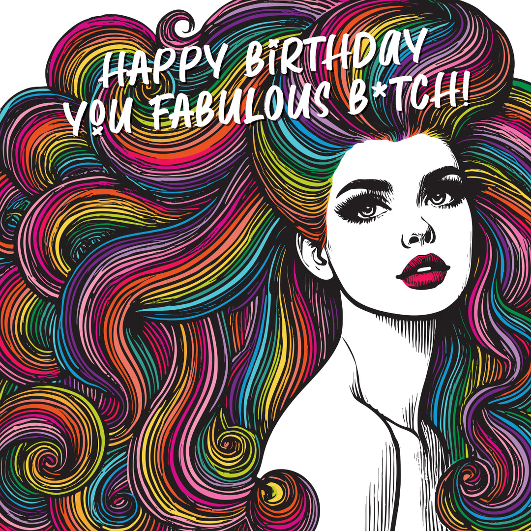 Happy Birthday You Fabulous B*tch! Vintage Babes Birthday Card