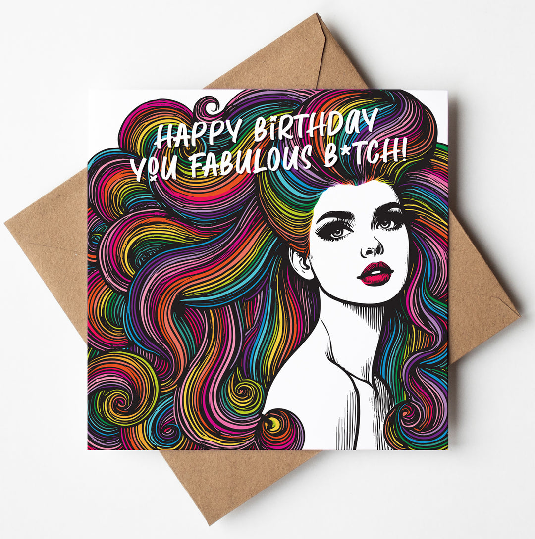Happy Birthday You Fabulous B*tch! Vintage Babes Birthday Card
