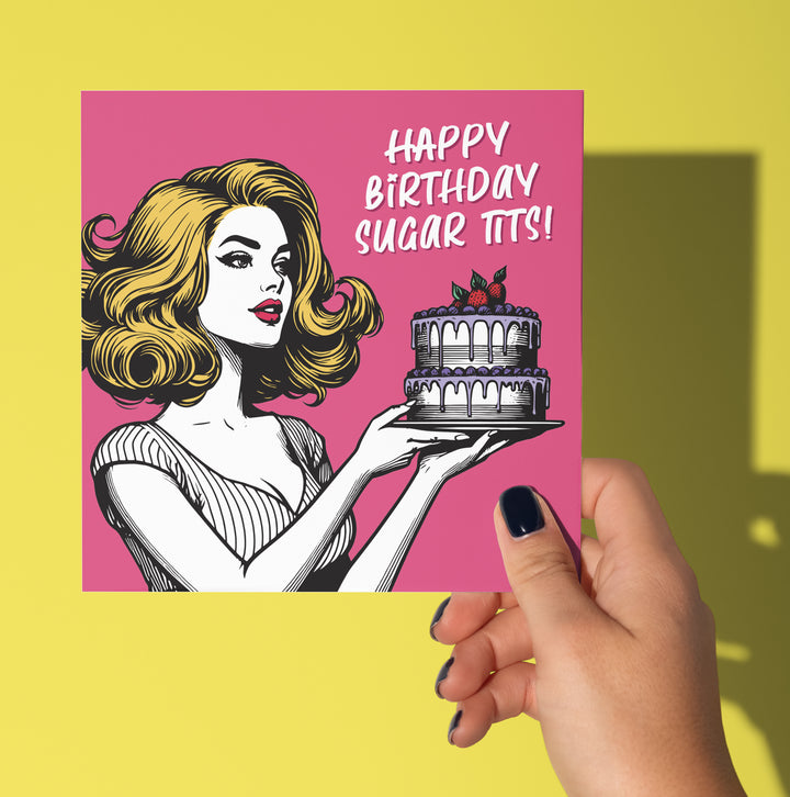Happy Birthday Sugar Tits! Vintage Babes Card
