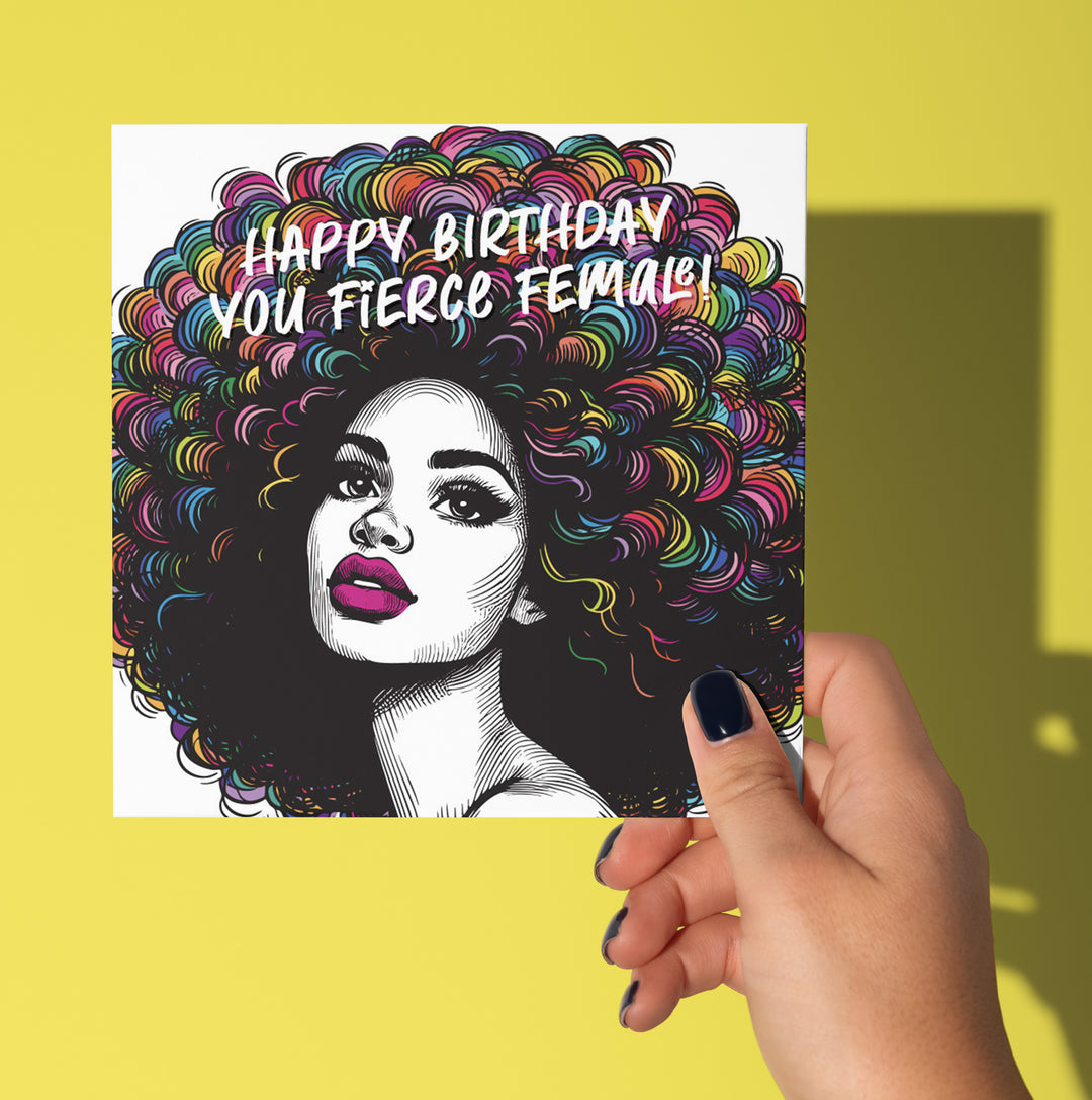 Happy Birthday You Fierce Female! Vintage Babes Birthday Card