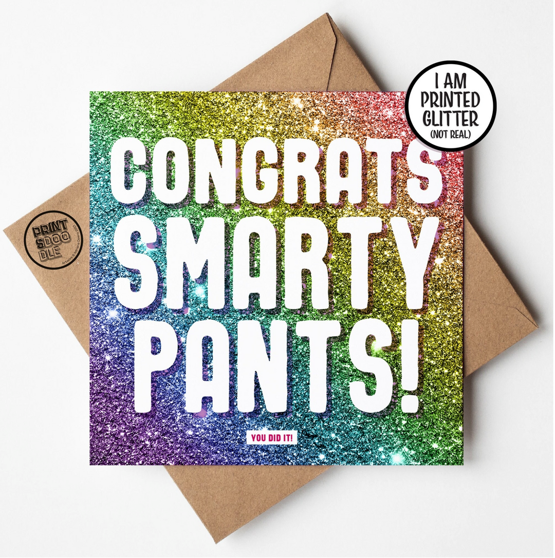 SALE! Congrats Smarty Pants, Graduation, Exam Results Pass Card, Congratulations You Passed, Passing Driving Test, New Job Card