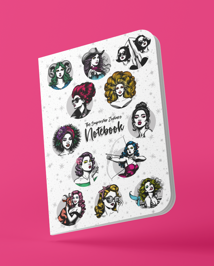 Superstar Zodiacs A5 lined notebooks with sexy silver foil finish Sweary Card Lady