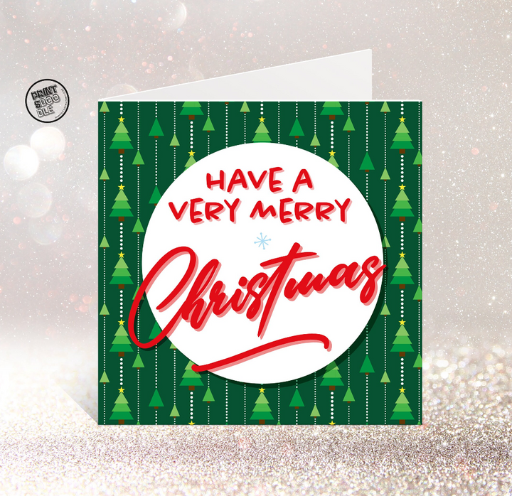 SALE! Very Merry Modern Tree Xmas Card