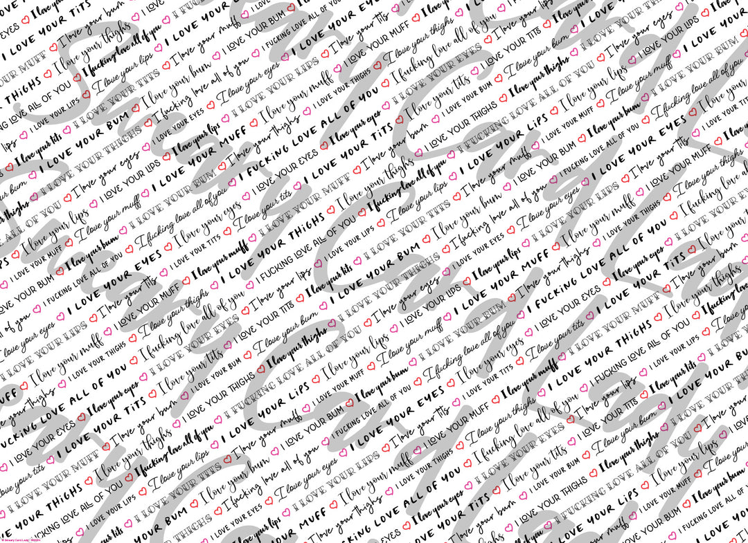I Love Your Tits Gift Wrap (Folded Sheet)