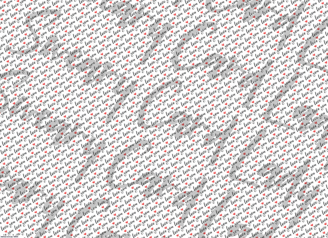 Love You Gift Wrap (Folded Sheet)