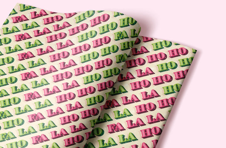 Ho Ho Fa La La Xmas Gift Wrap (Folded Sheet)