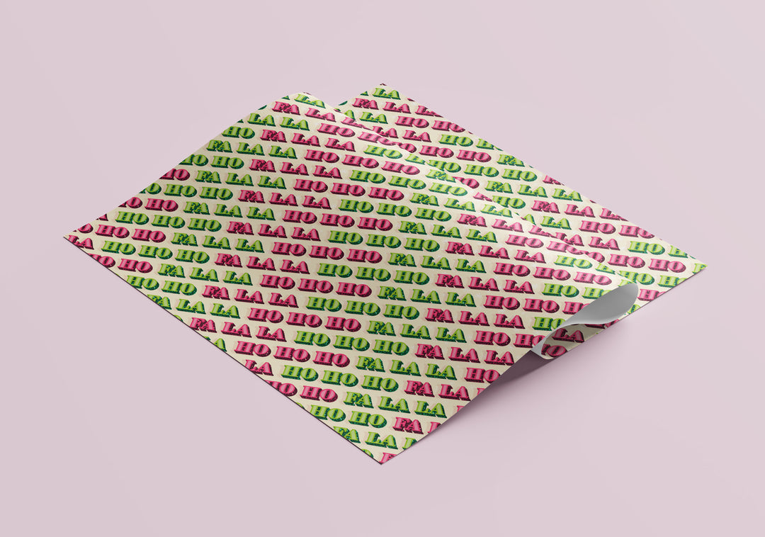 Ho Ho Fa La La Xmas Gift Wrap (Folded Sheet)