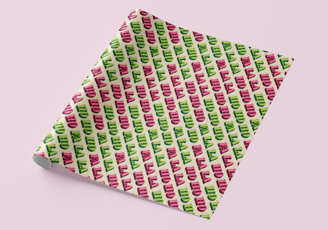 Ho Ho Fa La La Xmas Gift Wrap (Folded Sheet)