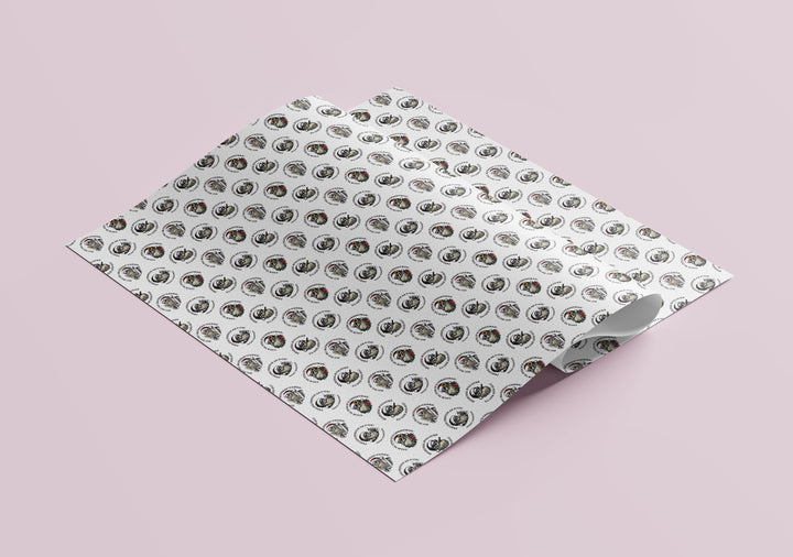 Funny Sunglass Santa Christmas Gift Wrap (Folded Sheet)