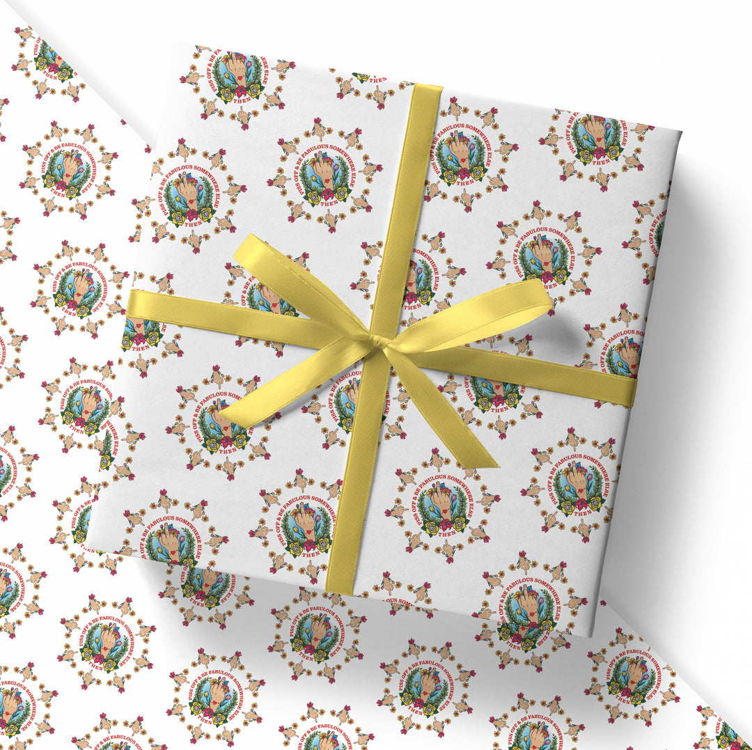 SALE! Middle Finger Piss Off Tattoo Gift Wrap (Folded Sheet)