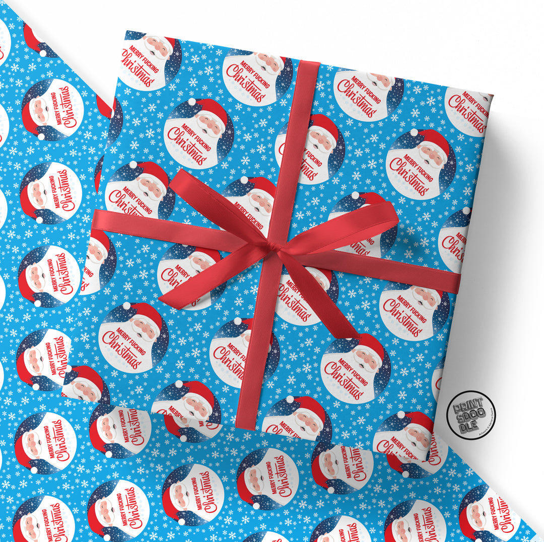 Merry Fucking Xmas Santa Gift Wrap (Folded Sheet)