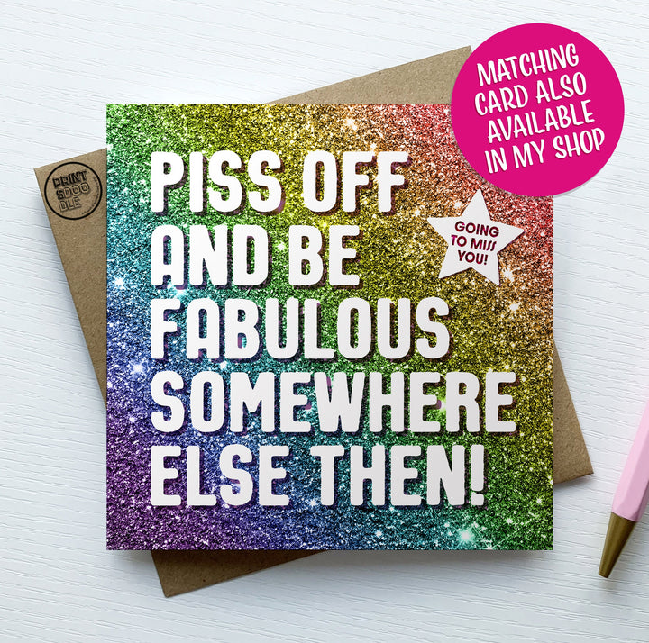 Piss Off Fabulous Glitter Gift Wrap (Folded Sheet)