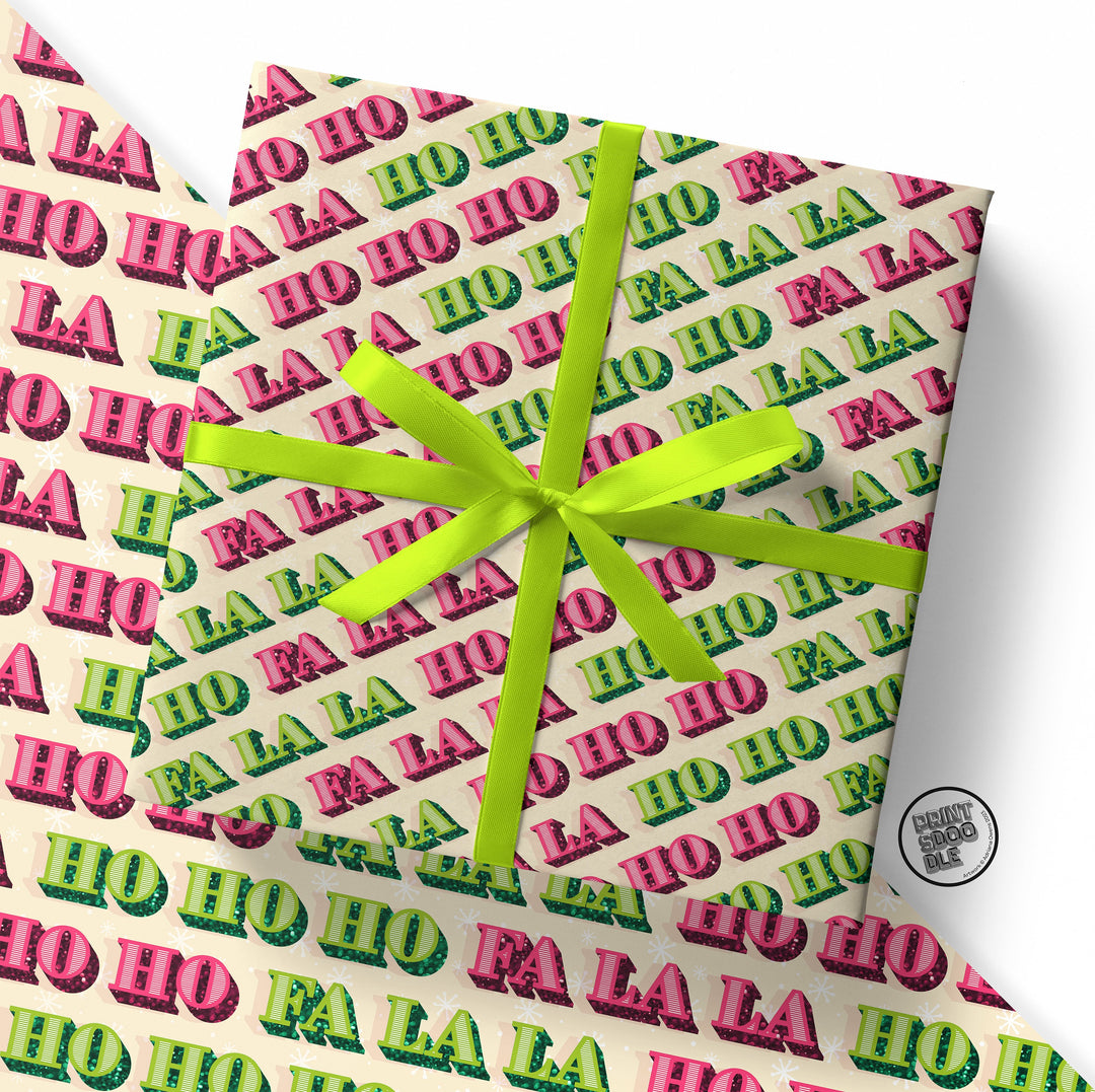 Ho Ho Fa La La Xmas Gift Wrap (Folded Sheet)