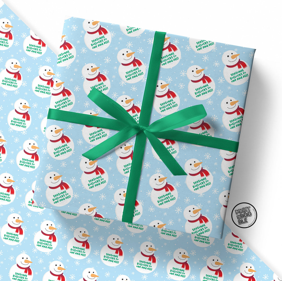 Seasonal Bollocks Christmas Gift Wrap (Folded Sheet)